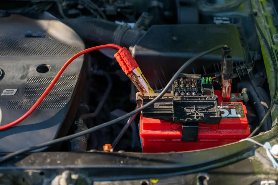 Bateria automotiva com cabos - manutenção elétrica Gold Car
